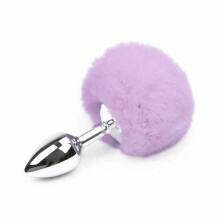 (Purple-Bunny tail) Fluffy Bunny Fox Tail Anal Plug Pet Play Bondage Kink Bdsm Fetish Restraints