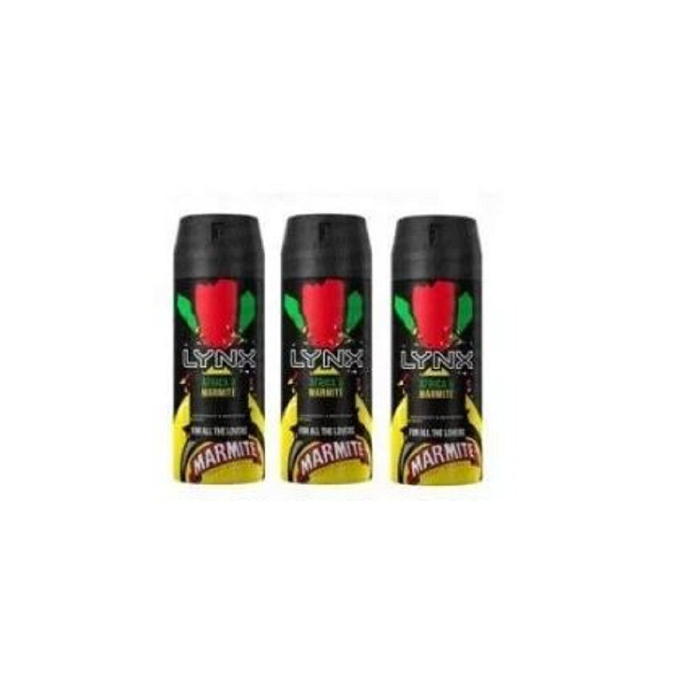 Ayyan Lynx Body Spray & Deodorant Africa And Marmite 48-Hour 150Ml Pack Of 3