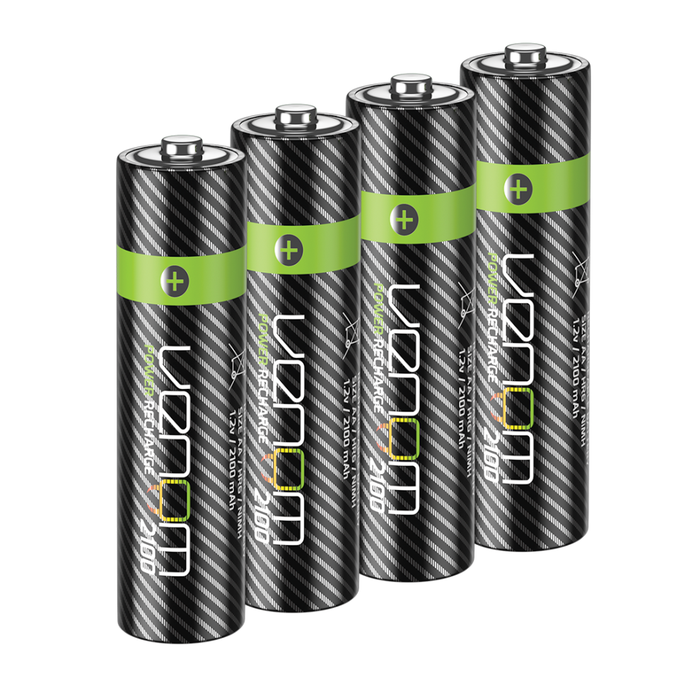 Venom Rechargeable AA Batteries - High Capacity 2100mAh (4-Pack)