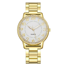 (Gold, Standard) Women Luxury Business Stainless Steel Quartz Watch