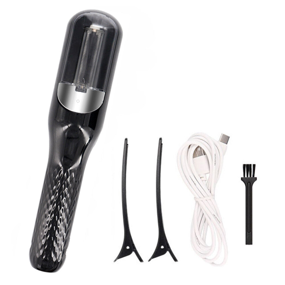 (Black) Automatic Hair Split End Trimmer For Damage Repair Usb - Rechargeable