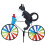 (Black cat, 1) Animal Bicycle Windmill Wheel Spinner Garden Decorations 1