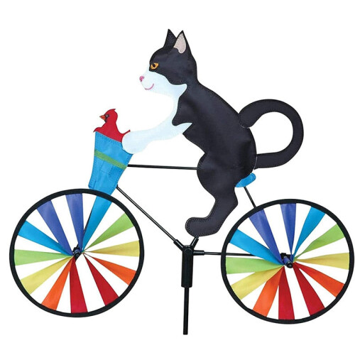 (Black cat, 1) Animal Bicycle Windmill Wheel Spinner Garden Decorations