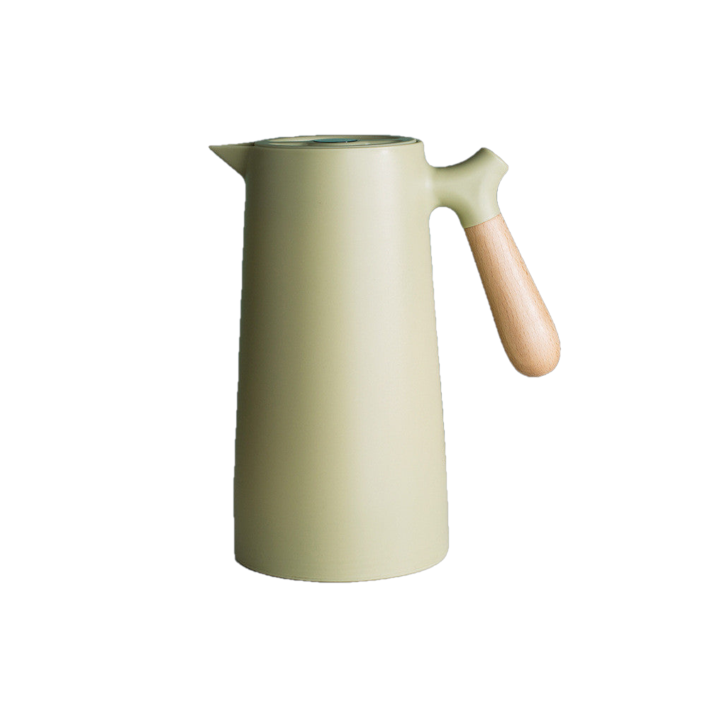 (Green, 1) Large Capacity 1L Nordic Wooden Handle Insulated Thermos-image-OPC-PBBSG7J-NEW