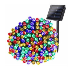 (Multicolore, 22 m) Guirlande lumineuse extérieure à LED solaire féerique – décorations de jardin pour fête et Noël