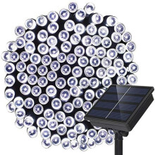 (Blanc, 22 m) Guirlande lumineuse LED solaire extérieure féerique pour le jardin, fêtes et décorations de Noël