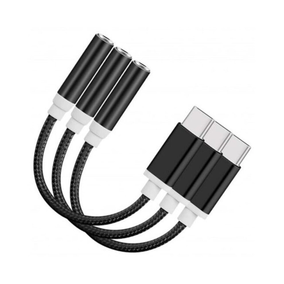 3 Pcs Usb Type C To 3.5Mm Female Stereo Audio Headphone Jack Adapter Cable Black-image-OPC-P9NG8Z6-NEW