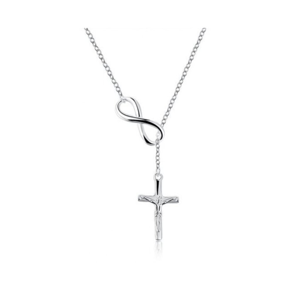 Veile Studios Infinite Crucifix Chain Pendant Necklace Silver Necklaces & Pendants