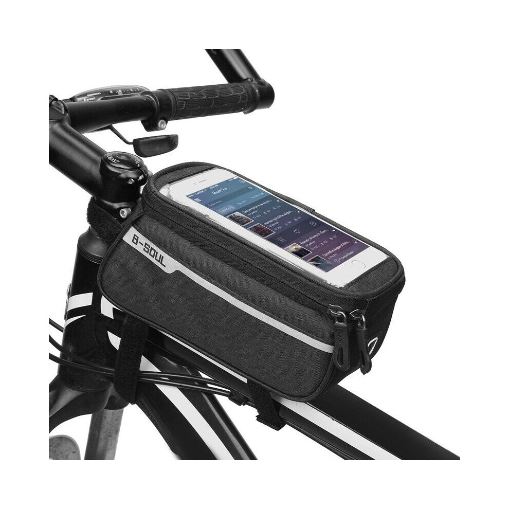 Mtb Bicycle Top Tube Phone Bag For 6 Black Locks & Security