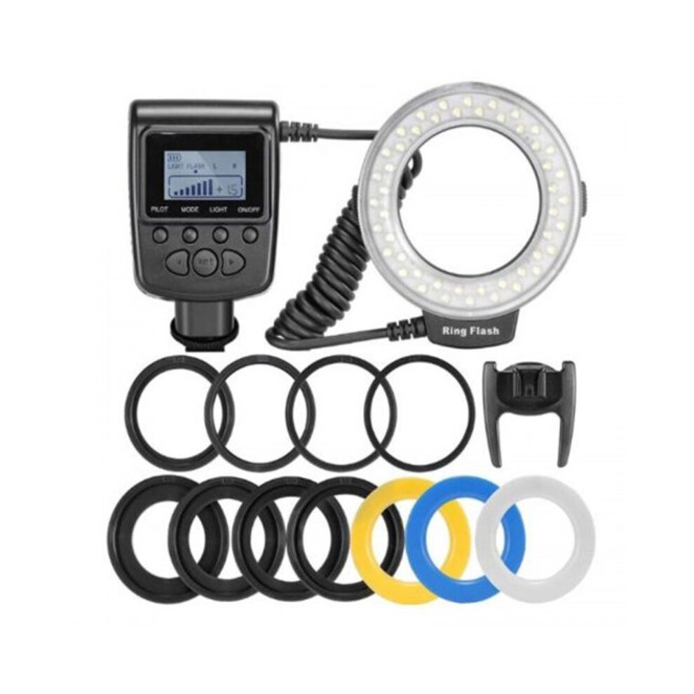 Led Ring Flash Light Speedlight For Nikon Canon Pentax Fujifilm Dslr Cameras Shoe Black Flash Lighting Kits