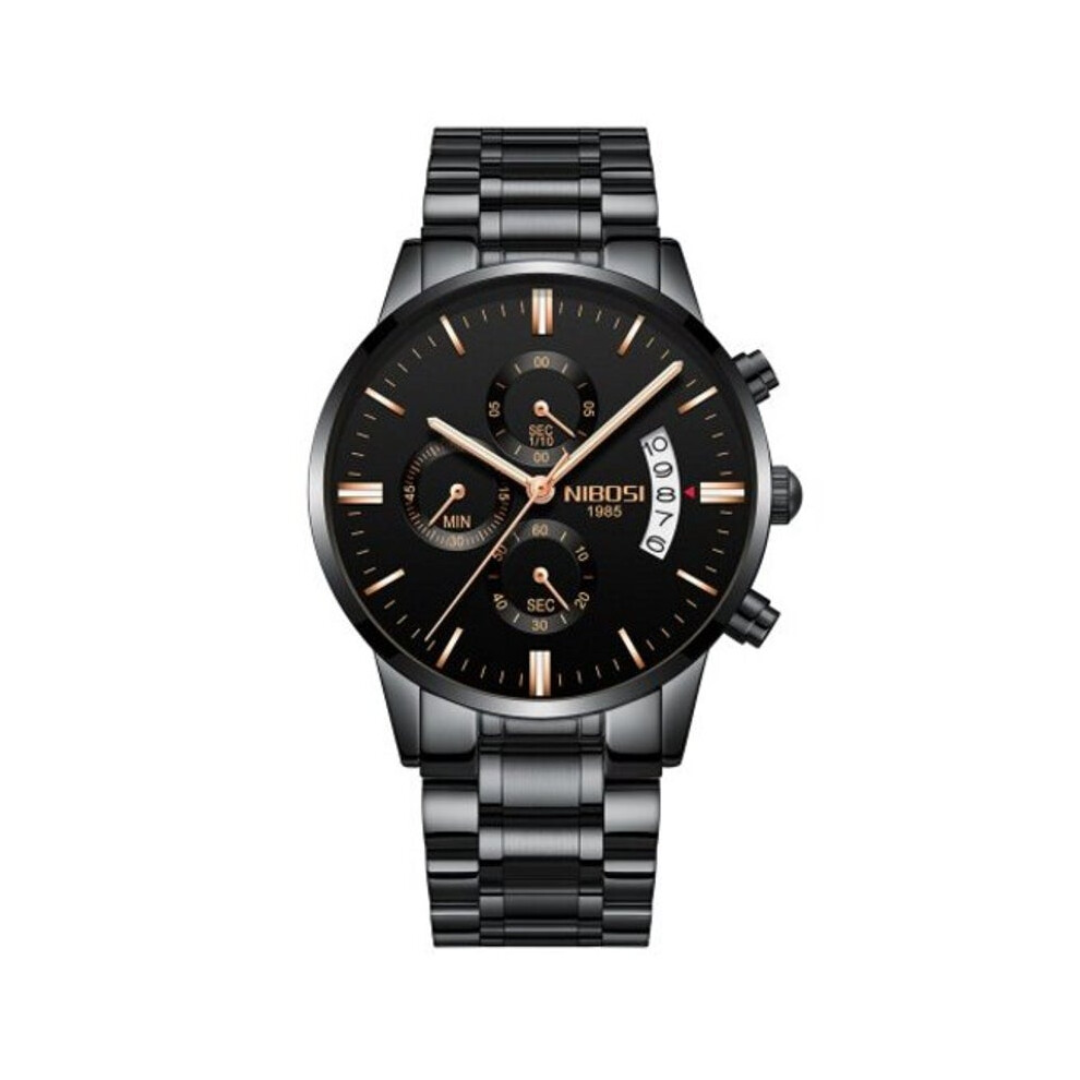 Men's Watches Luxury Fashion Casual Dress Chronograph Quartz Wristwatch Carbon Fiber Black