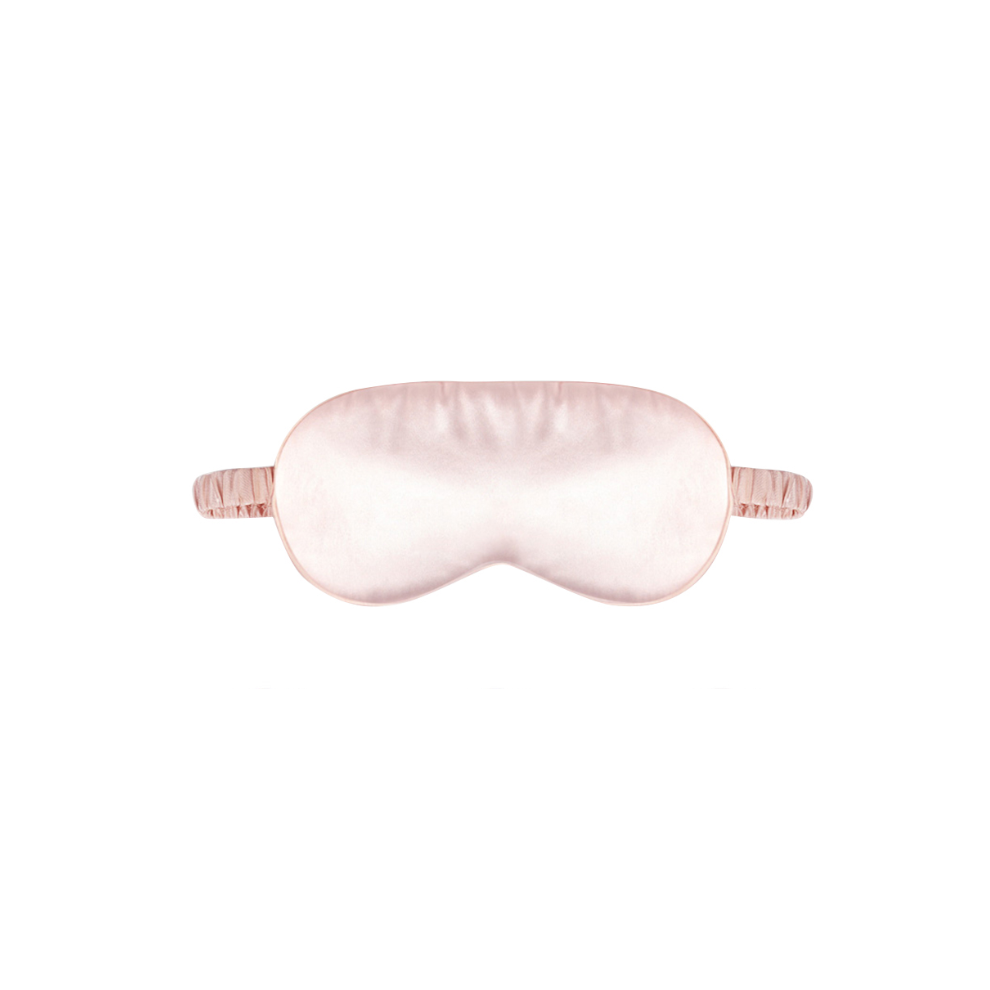 (Pink) Black Or Pink Pure Silk Eye Mask Soft Sleeping Blindfold