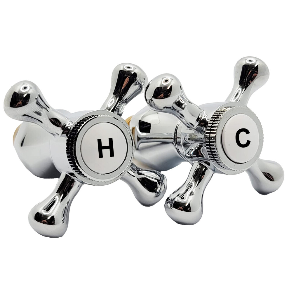 Nes Home Chrome Traditional Basin Cross Head Tap Reviver Kit 1/2
