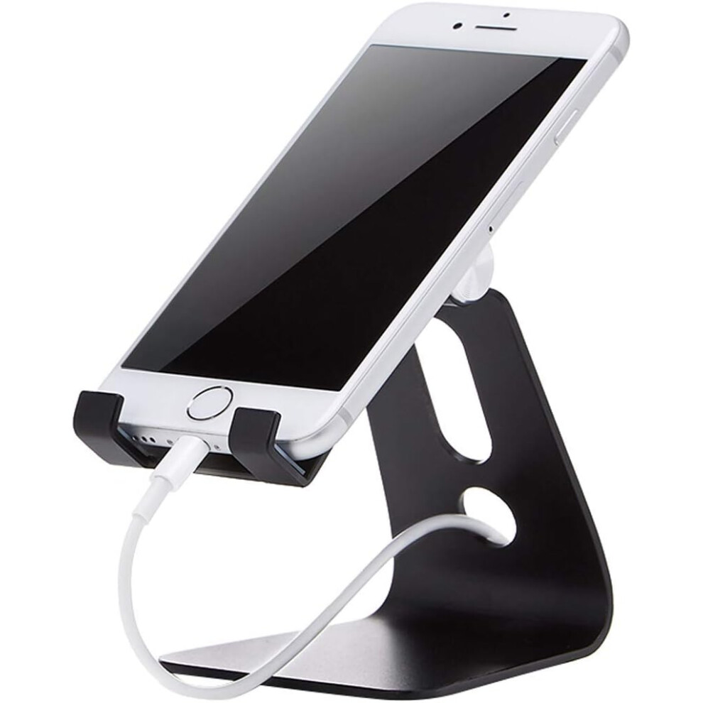 Amazon Basics Adjustable Cell Phone Stand, Single, Black