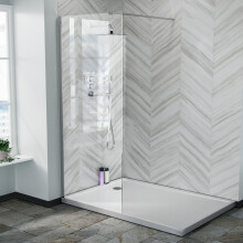 Samoa 700mm Wet Room Screen & Support Bar Chrome