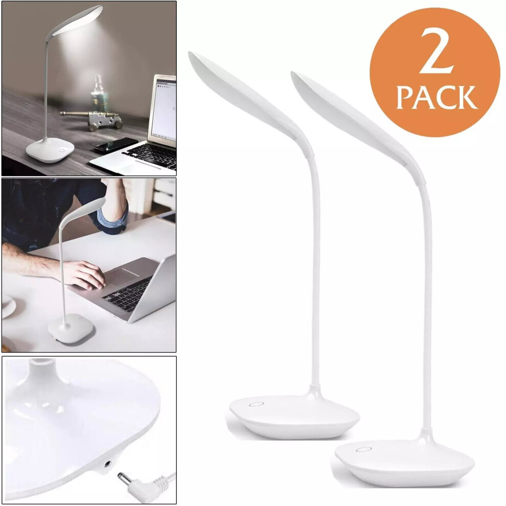 2X Reading Desklamp LED Rechargeable Dimmable Nightstudy Light Bedside