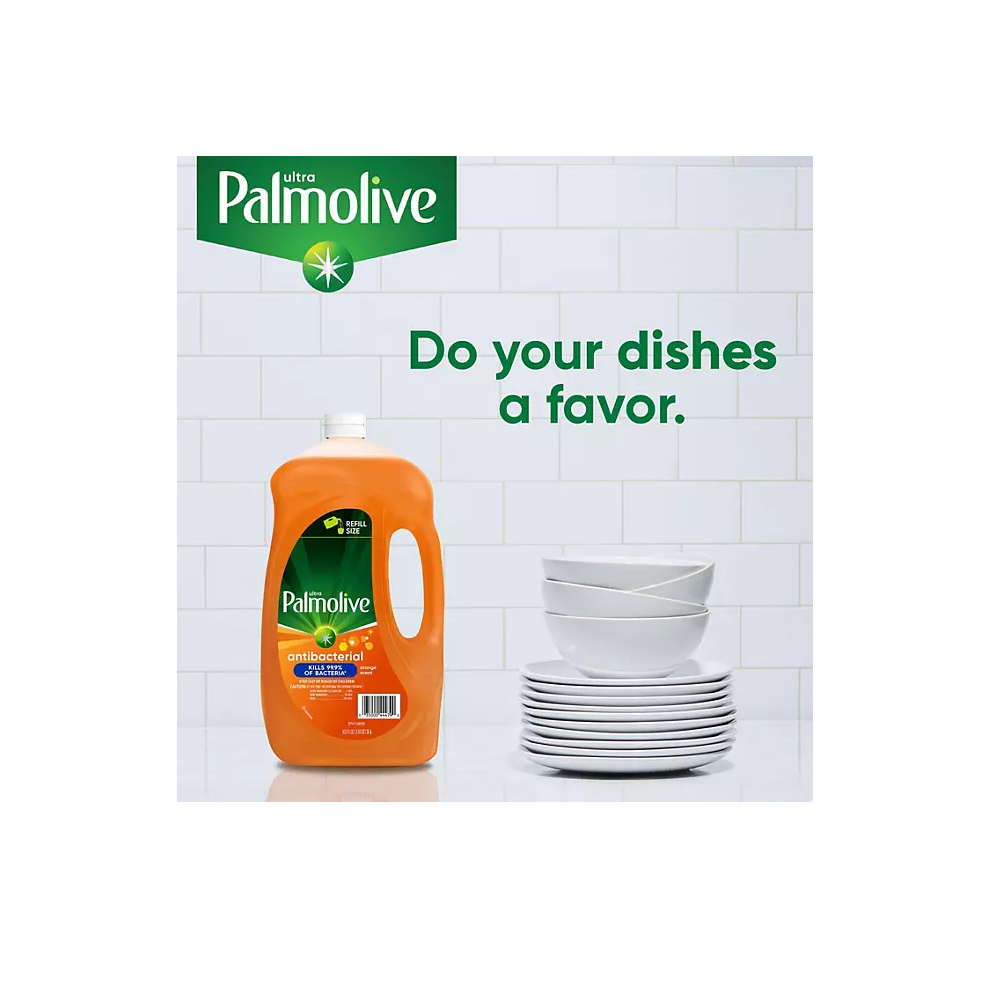 Palmolive Antibacterial Dishwashing Liquid Dish Soap, Orange 102 fl.oz.