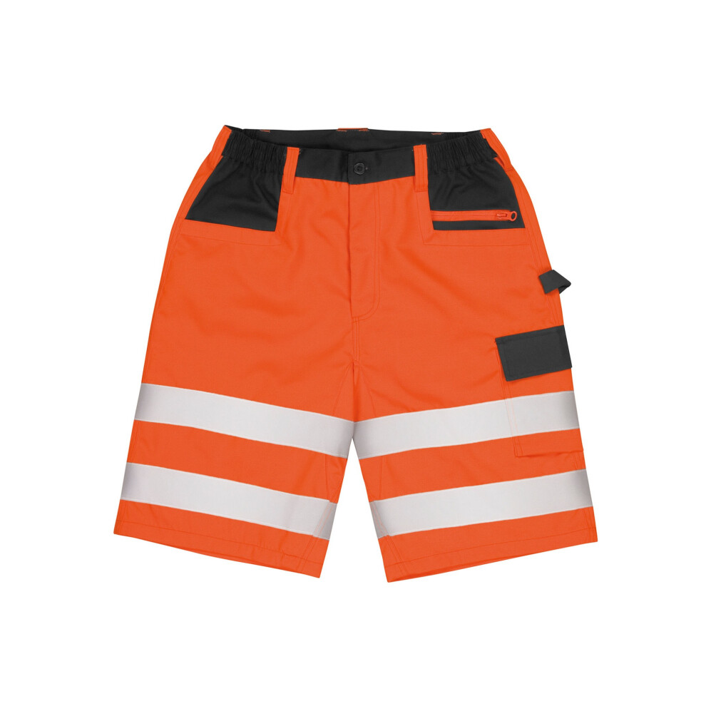 (XXL, Fluorescent Orange) SAFE-GUARD by Result Mens Safety Cargo Shorts