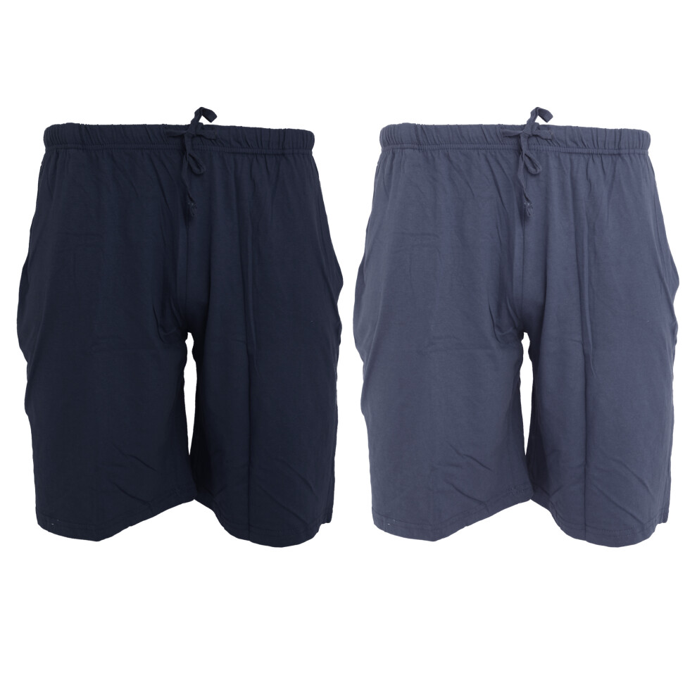 (MEDIUM, Navy/Denim Blue) Tom Franks Jersey Lounge Shorts (2 Pack)