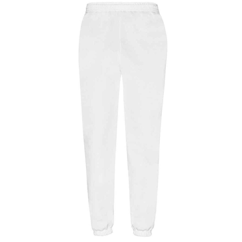(XS, White) Fruit of the Loom Mens Classic Elasticated Hem Jogging Bottoms