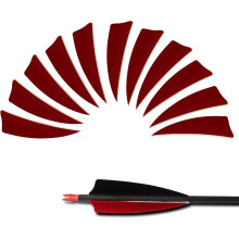 (Red) 25 Pack 3 Inch Archery Feathers Real Turkey Fletches Fletching Right-Wing for Bows Arrows Crossbow Bolts