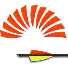 (Orange) 25 Pack 3 Inch Archery Feathers Real Turkey Fletches Fletching Right-Wing for Bows Arrows Crossbow Bolts