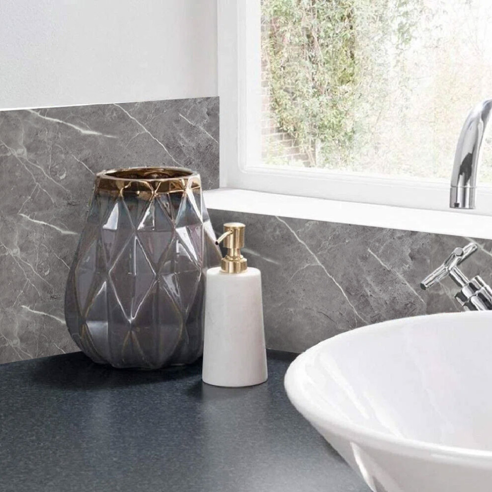 10pcs Marble Tiles Sticker Self-Adhesive Stick On Kitchen Bathroom Home Wall Decor