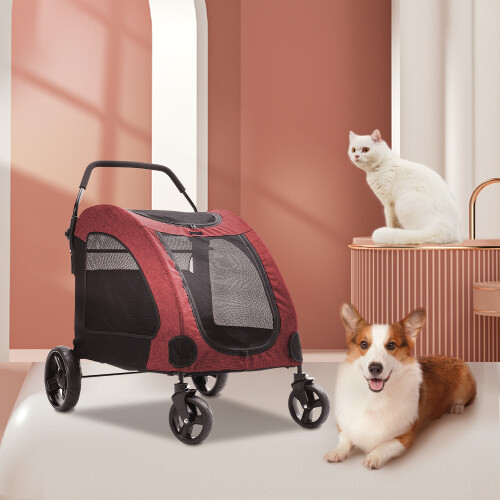 Living And Home Collapsible Pet Stroller for Cats and Dogs 1