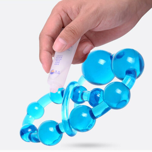 (Blue) Chain Anal Beads String Butt Plug Flexible 31Cm Colourful Play 2