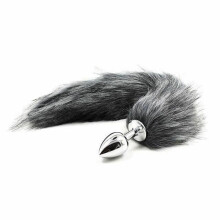 (Quanhui) Stainless Steel Anal Plug Tail Pet Puppy Fox Cosplay Kink Bdsm Fetish