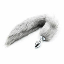 (Nainaihui) Stainless Steel Anal Plug Tail Pet Puppy Fox Cosplay Kink Bdsm Fetish