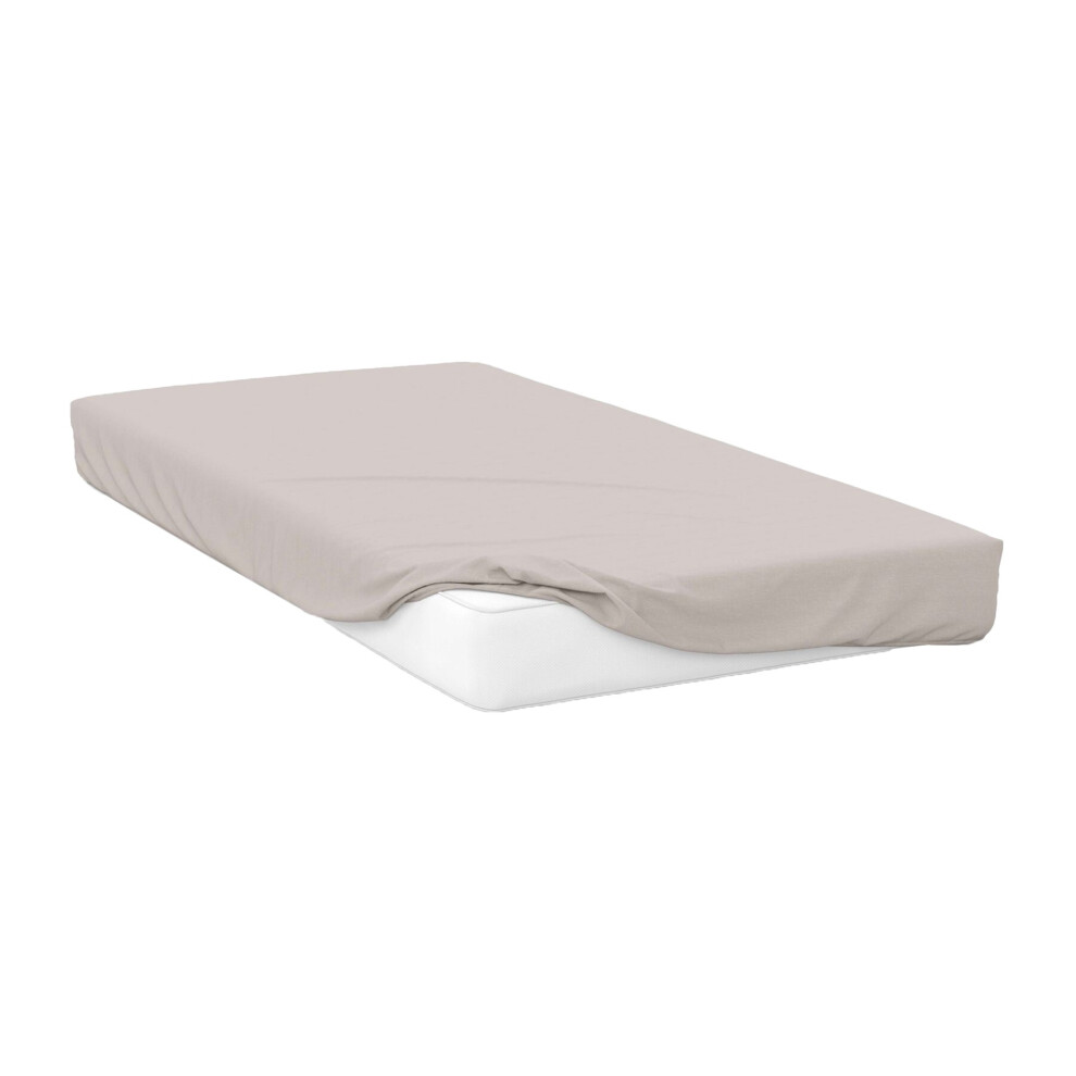 (Superking, Oyster) Belledorm 200 Thread Count Egyptian Cotton Fitted Sheet-image-OPC-P5TB77R-NEW
