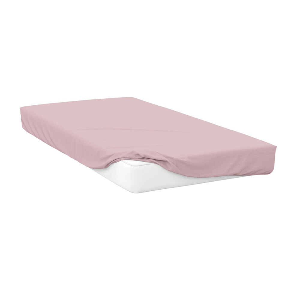 (Single, Powder Pink) Belledorm Brushed Cotton Extra Deep Fitted Sheet-image-OPC-P5TBR96-NEW