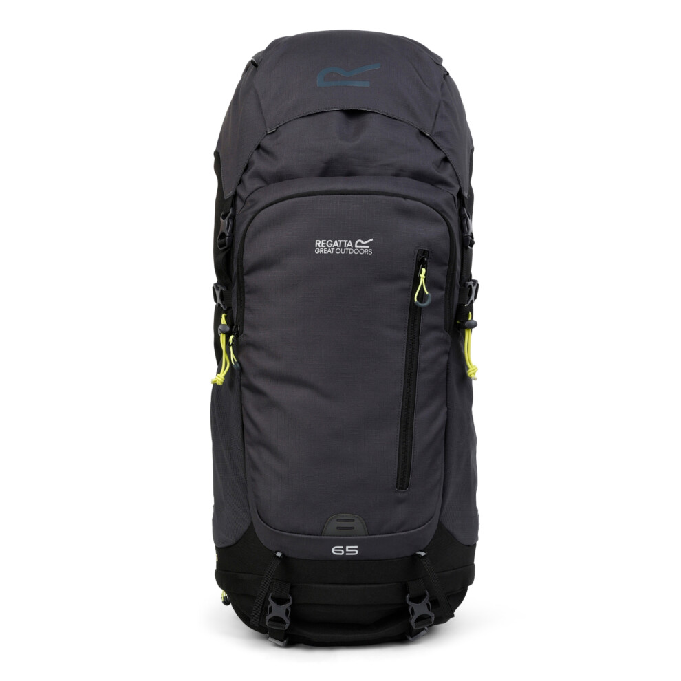(One Size, Black/Seal Grey) Regatta Highton V2 65L Hiking Backpack