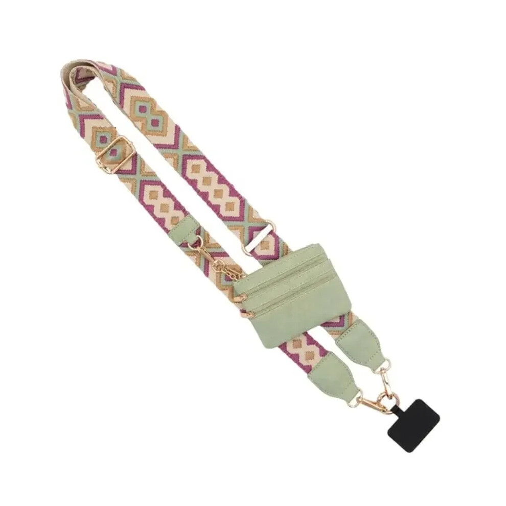 (A) Phone Strap With Zippered Pouch Adjustable Perforation-Free Simple Phone Lanyard Detachable Cross Strap For Mobile Phone 7322537714421