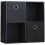 Vida Designs (Black, Black) Durham 4 Cube Shelf Wood Bookcase with 2 Baskets 1