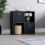 Vida Designs (Black, Black) Durham 4 Cube Shelf Wood Bookcase with 2 Baskets 3