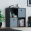 Vida Designs (Black, Grey) Durham 4 Cube Shelf Wood Bookcase with 2 Baskets 5