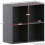 Vida Designs (Black, Grey) Durham 4 Cube Shelf Wood Bookcase with 2 Baskets 3