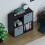 Vida Designs (Black, Grey) Durham 4 Cube Shelf Wood Bookcase with 2 Baskets 9