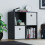 Vida Designs (Black, White) Durham 4 Cube Shelf Wood Bookcase with 2 Baskets 5