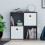 Vida Designs (Black, White) Durham 4 Cube Shelf Wood Bookcase with 2 Baskets 6