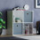 Vida Designs (White, Grey) Durham 4 Cube Shelf Wood Bookcase with 2 Baskets 5
