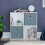 Vida Designs (White, Grey) Durham 4 Cube Shelf Wood Bookcase with 2 Baskets 6