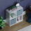 Vida Designs (White, Grey) Durham 4 Cube Shelf Wood Bookcase with 2 Baskets 9