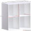 Vida Designs (White, White) Durham 4 Cube Shelf Wood Bookcase with 2 Baskets 3