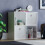 Vida Designs (White, White) Durham 4 Cube Shelf Wood Bookcase with 2 Baskets 5