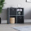 Vida Designs (Grey, Black) Durham 4 Cube Shelf Wood Bookcase with 2 Baskets 5