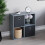 Vida Designs (Grey, Black) Durham 4 Cube Shelf Wood Bookcase with 2 Baskets 8