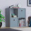 Vida Designs (Grey, Grey) Durham 4 Cube Shelf Wood Bookcase with 2 Baskets 5